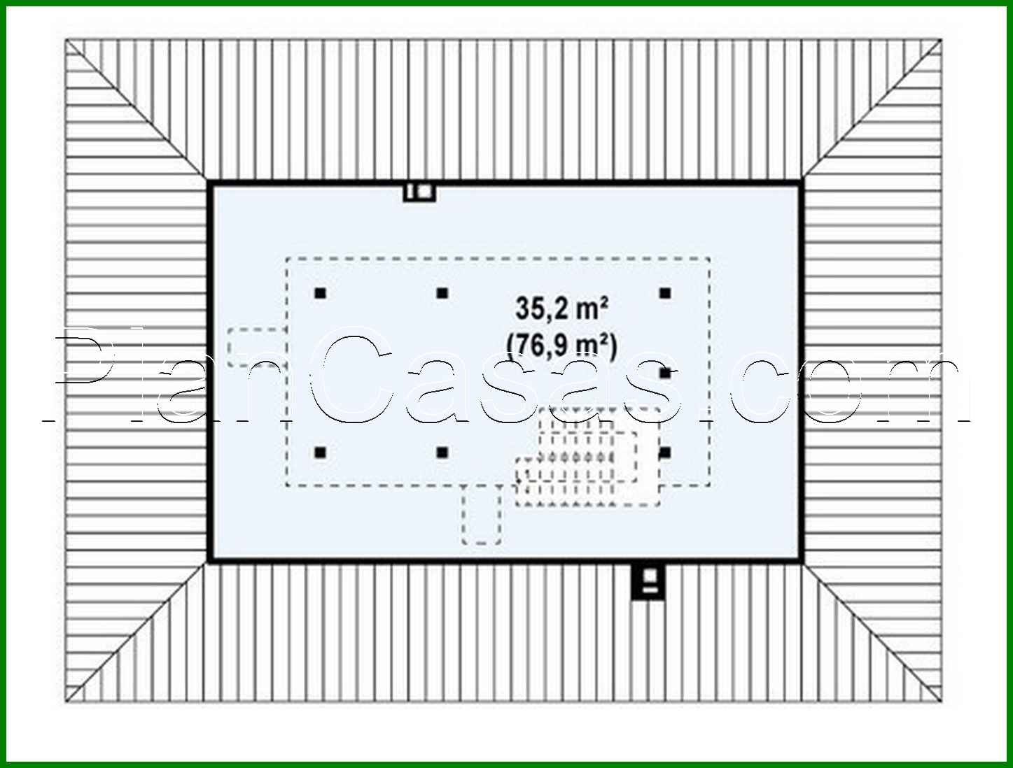 865. The project of a one-story classic-style house with a four-gable roof