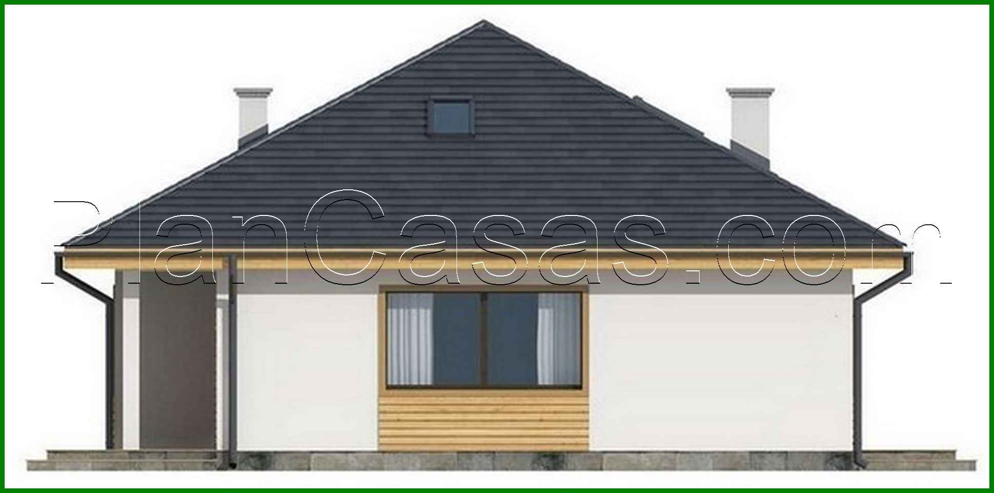 865. The project of a one-story classic-style house with a four-gable roof