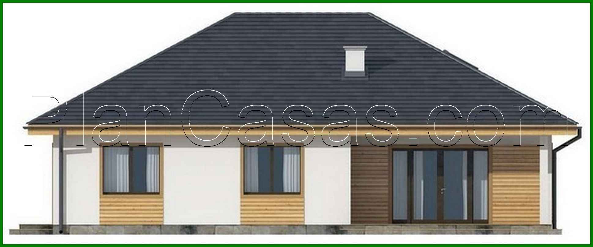 865. The project of a one-story classic-style house with a four-gable roof