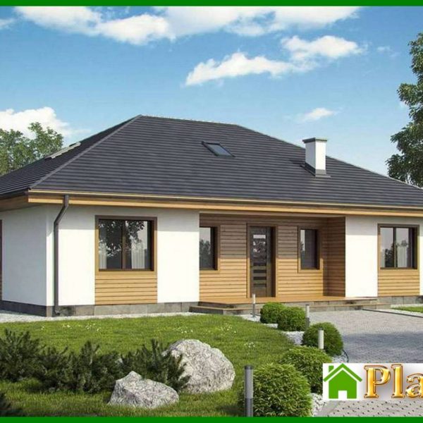 865. The project of a one-story classic-style house with a four-gable roof 865. The project of a one-story classic-style house with a four-gable roof