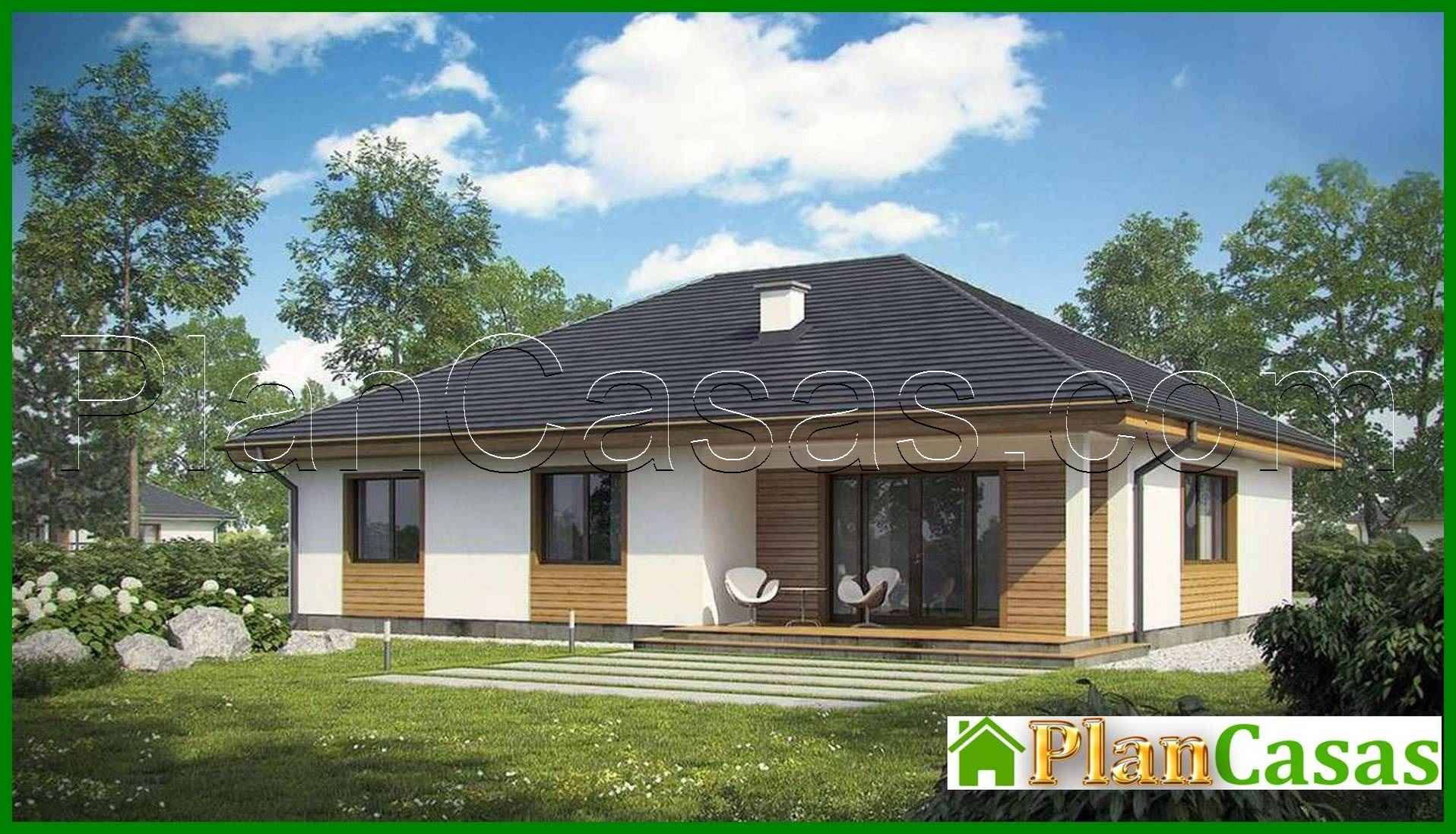 865. The project of a one-story classic-style house with a four-gable roof