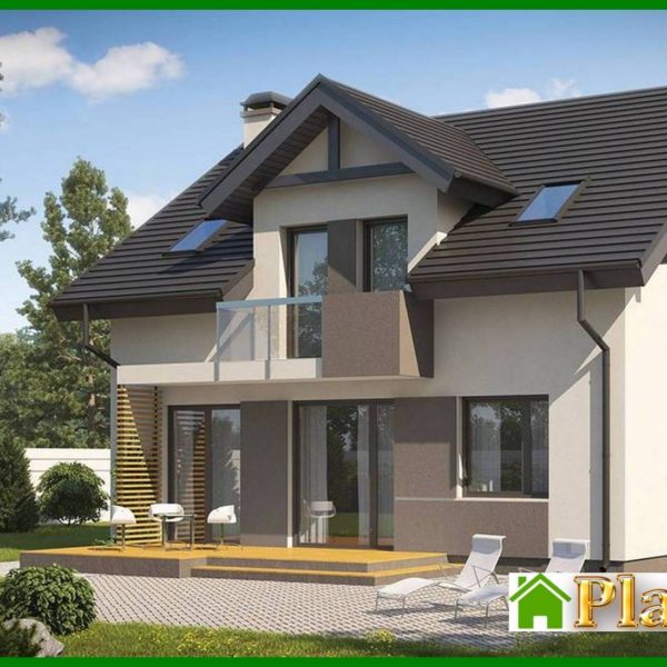 870. Project of a small beautiful house with an attic 870. Project of a small beautiful house with an attic