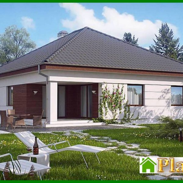 875. The project of a nice house on 155 square meters. m with rational division of space