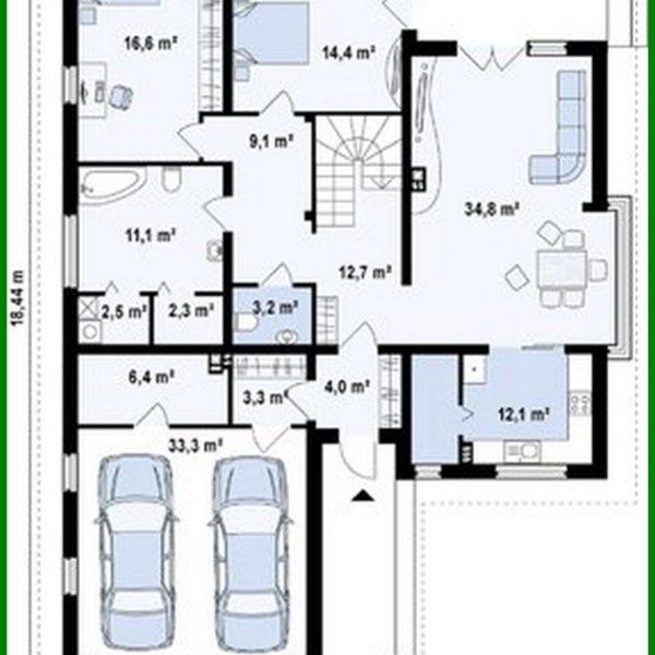 876. Project of a modern mansion with an area of ​​259 square meters. m in european style