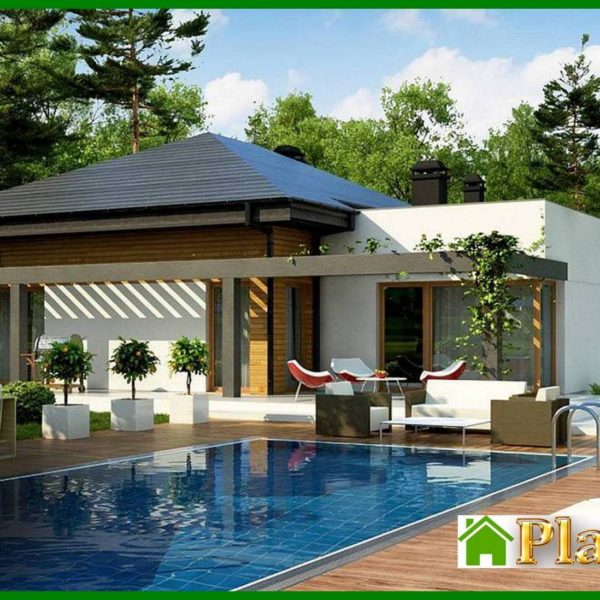 888. The project of a modern cottage on 165 square meters. m with a unique exterior