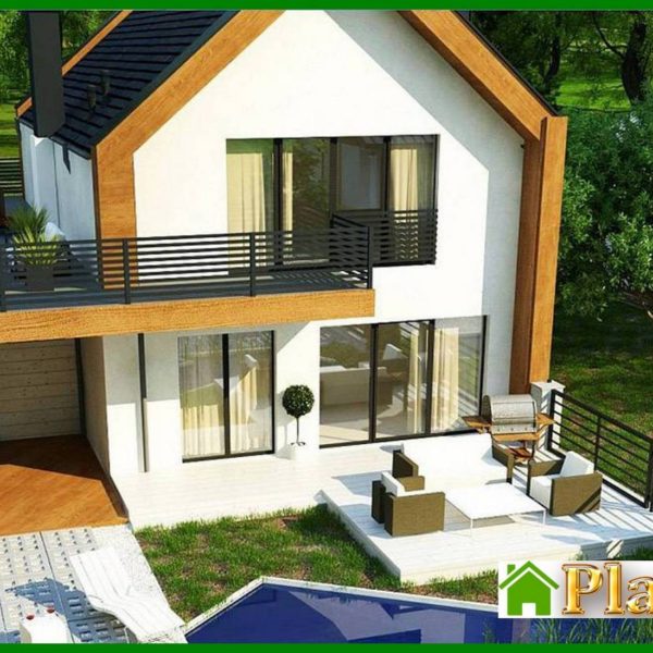 889. The project of a spacious cottage with an area of ​​173 square meters. m with two kitchens