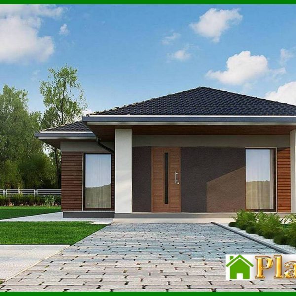 894. Plan of a small cottage on 89 square meters. m for seasonal living