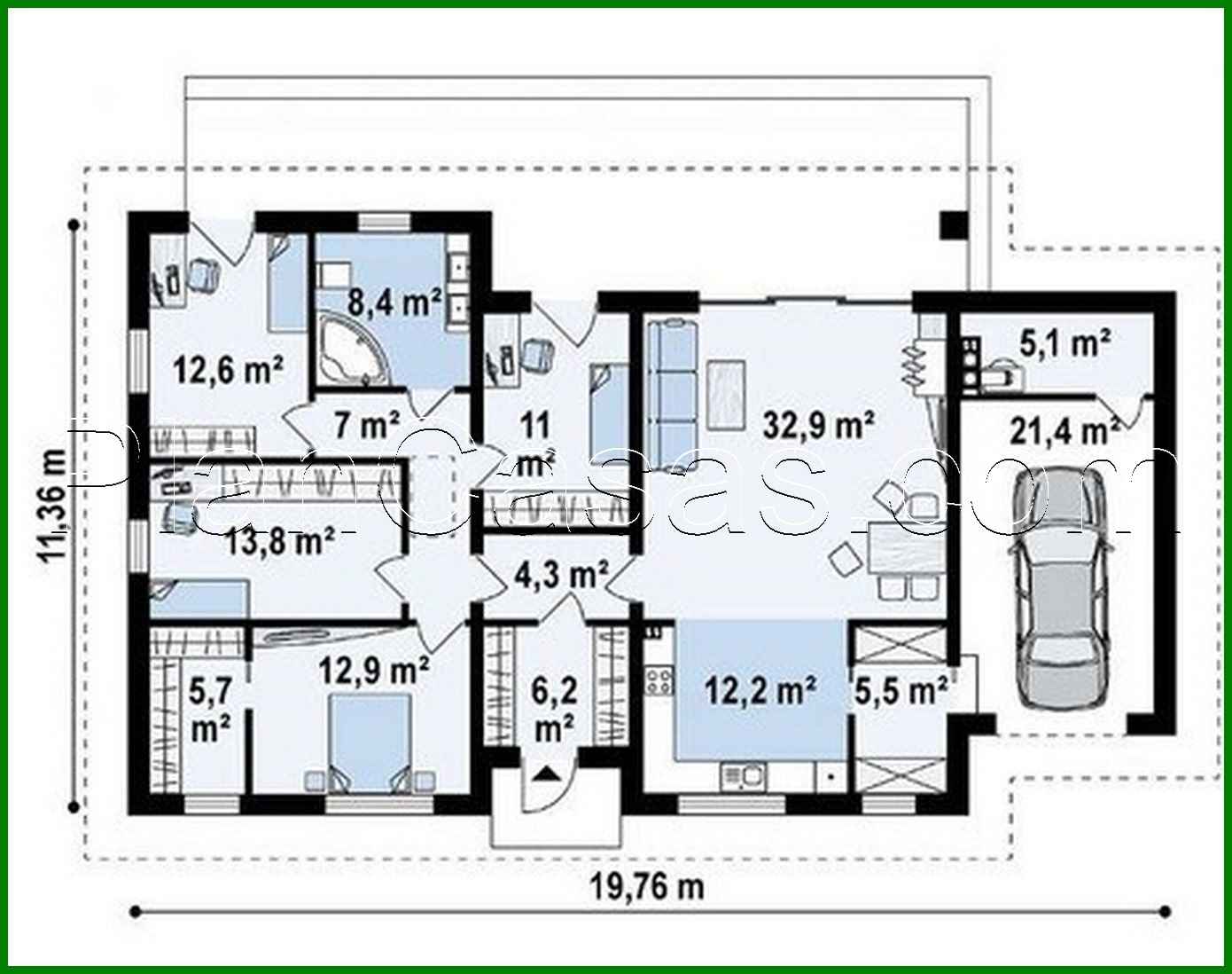 921. One-story cottage for a narrow plot