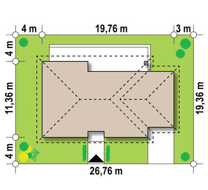 921. One-story cottage for a narrow plot