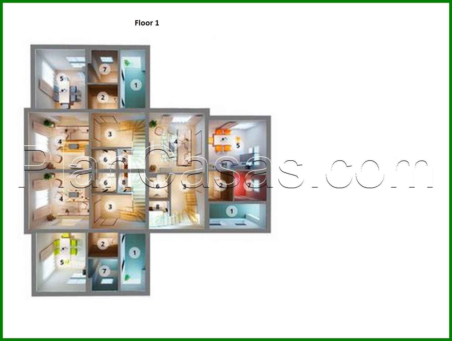 922. Plan of an attractive mansion for three families