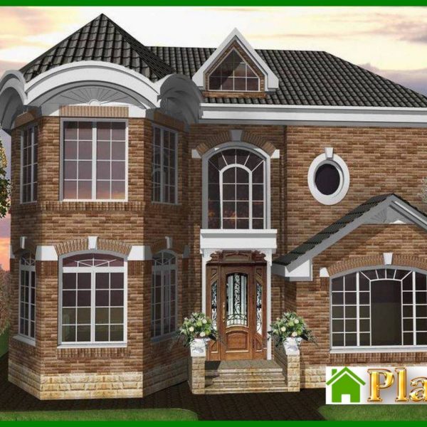 925. The project of a classic two-story mansion with a brick facade