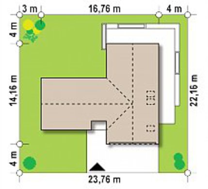 928. Cottage with an attic with a garage for two cars