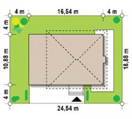 932. Stylish house with a spacious terrace above the garage