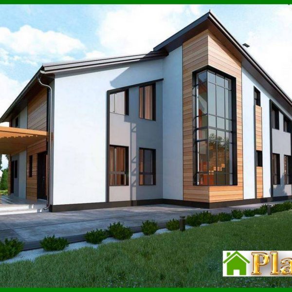 943. Project of a modern cottage with separate living room and kitchen-dining room