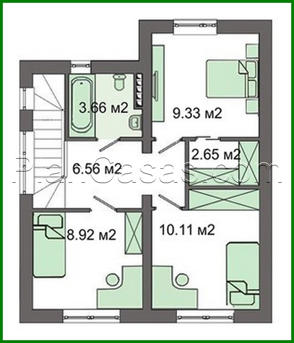 944. Project of a small pretty two-story house with an area of up to 80 m²