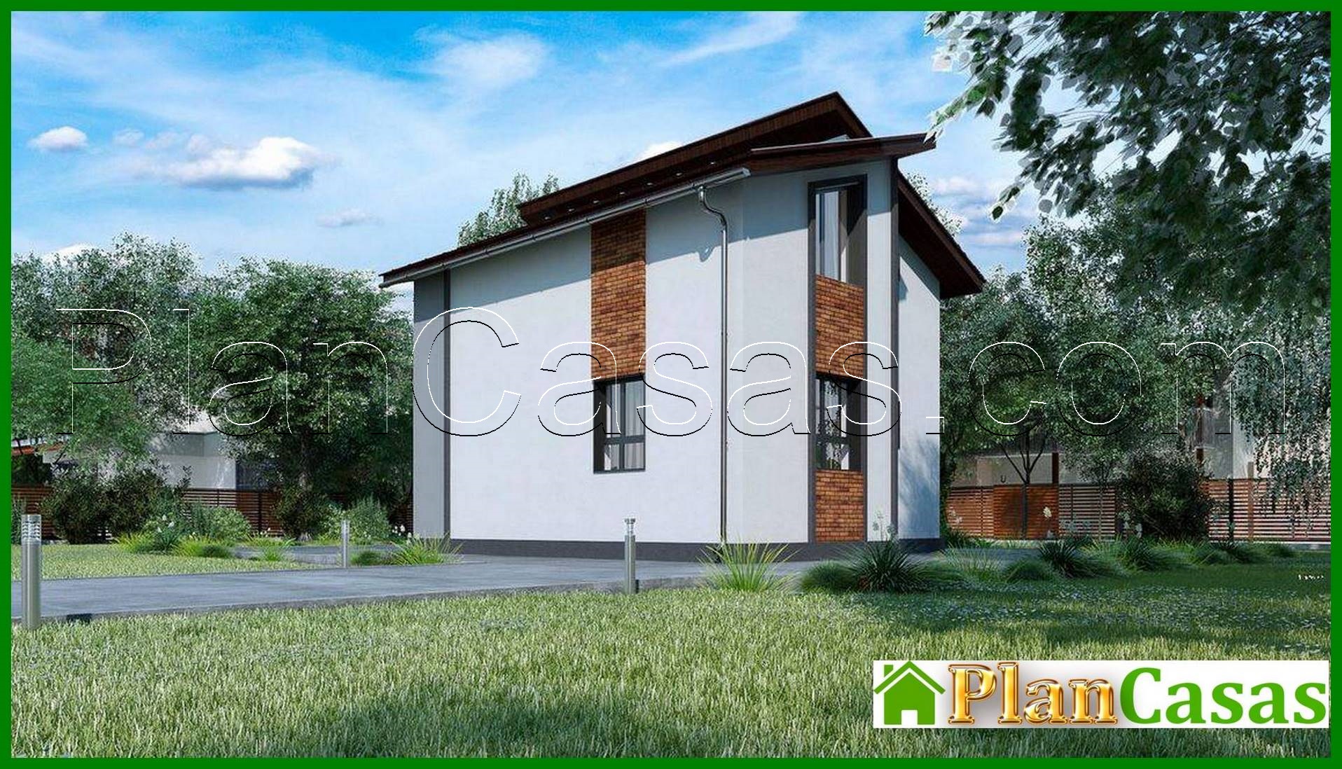 944. Project of a small pretty two-story house with an area of up to 80 m²