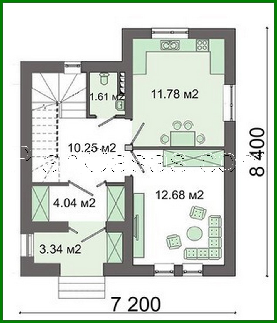 944. Project of a small pretty two-story house with an area of up to 80 m²