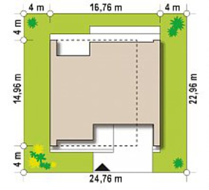 947. Flat two-story country house
