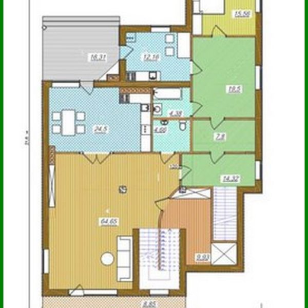 949. Project of a classic two-story mansion for a sloping plot