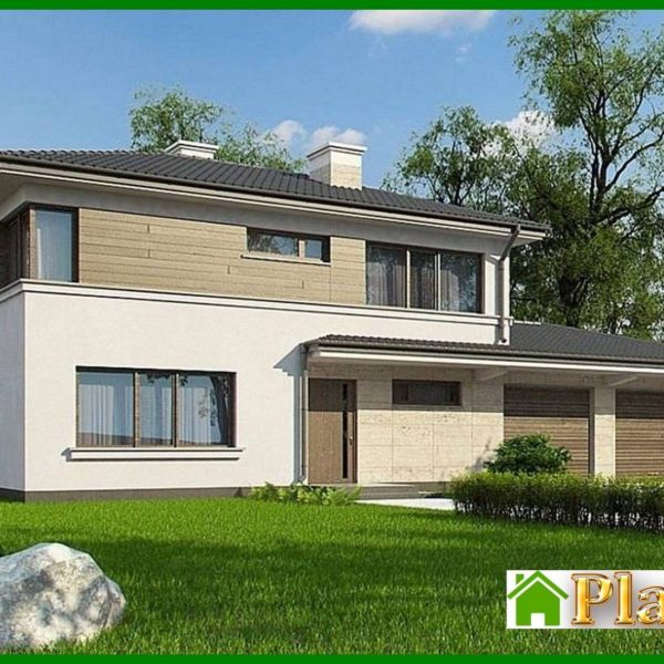 950. Modern two-story cottage with a garage in the annex 950. Modern two-story cottage with a garage in the annex