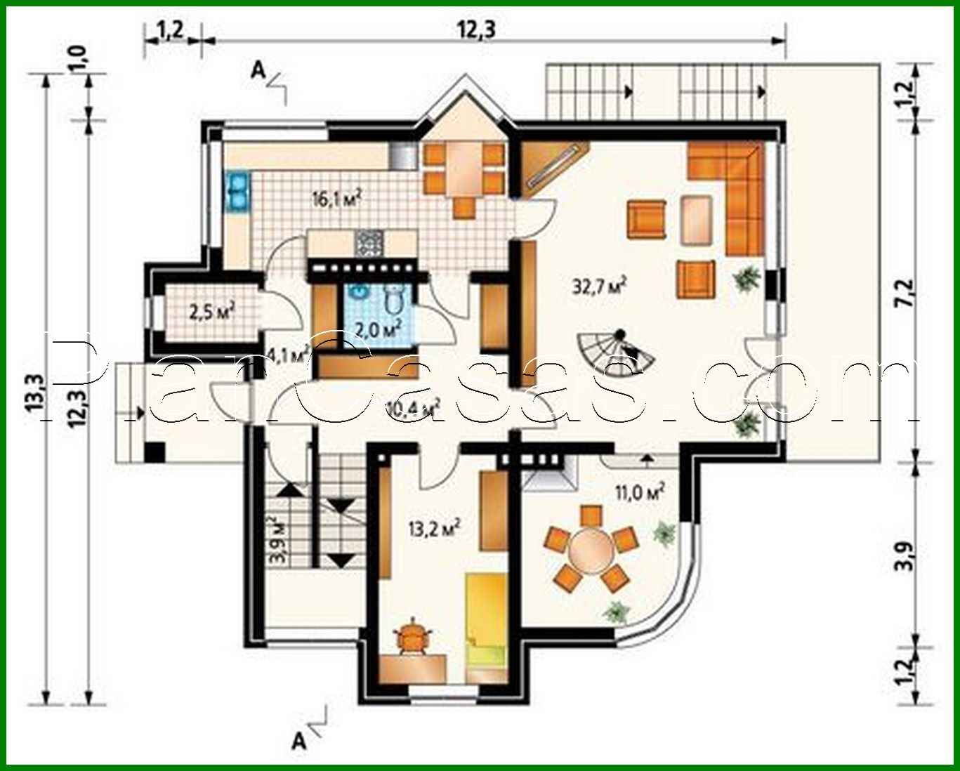953. An interesting cottage project for an uneven plot