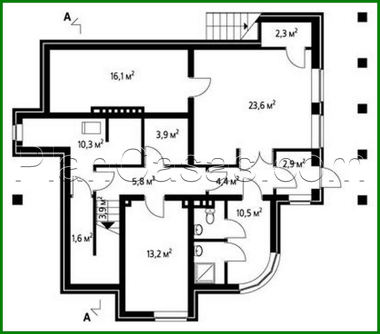 953. An interesting cottage project for an uneven plot