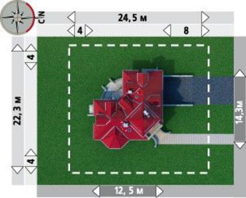 957. Plan of the mansion with an area of ​​231 square meters. m in a modern European style