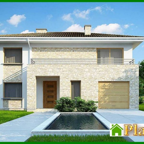 958. Attractive two-story house project with 1 car garage 958. Attractive two-story house project with 1 car garage