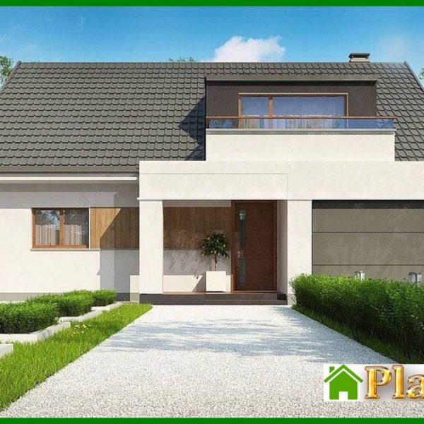 960. The classic project of a country estate with an attic and a garage