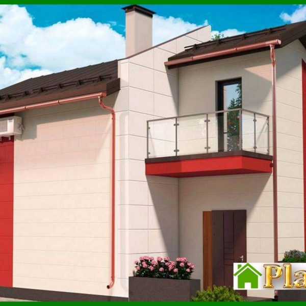 961. The project of a cozy cottage with large windows