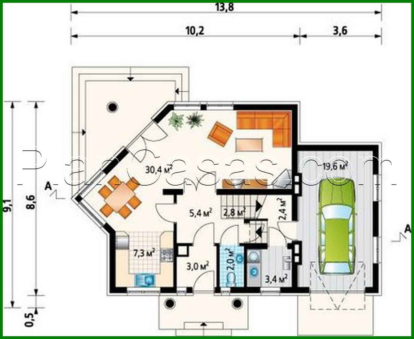 974. Amazing cottage under the roof of complex shape