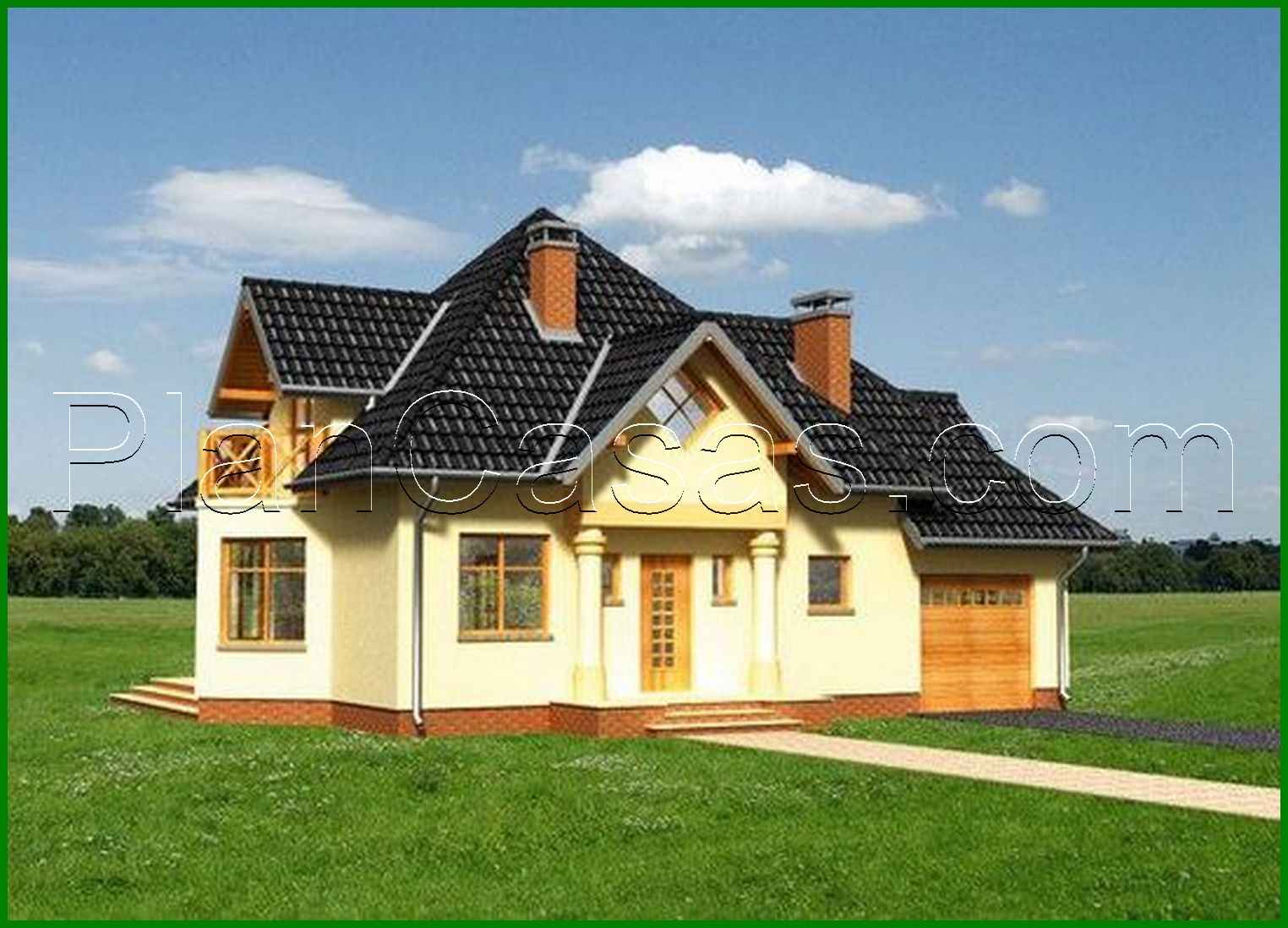 974. Amazing cottage under the roof of complex shape