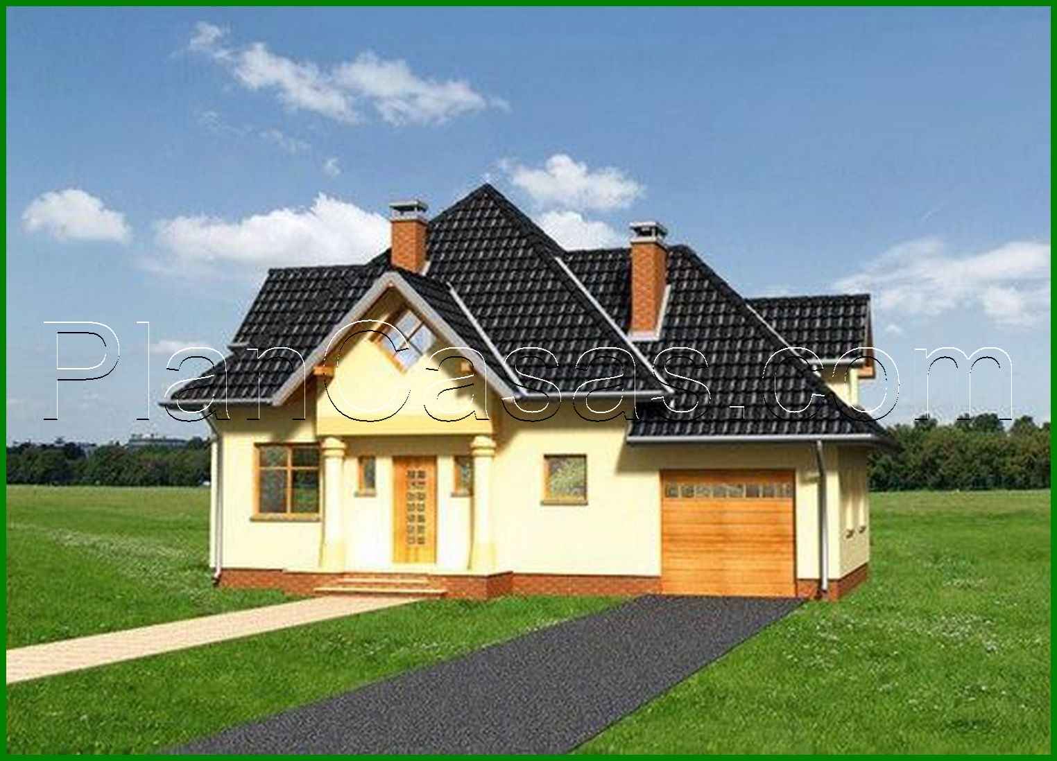 974. Amazing cottage under the roof of complex shape