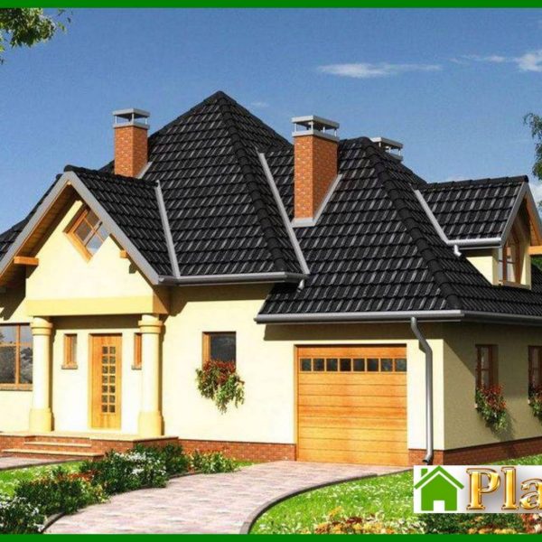 974. Amazing cottage under the roof of complex shape