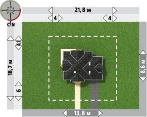 974. Amazing cottage under the roof of complex shape