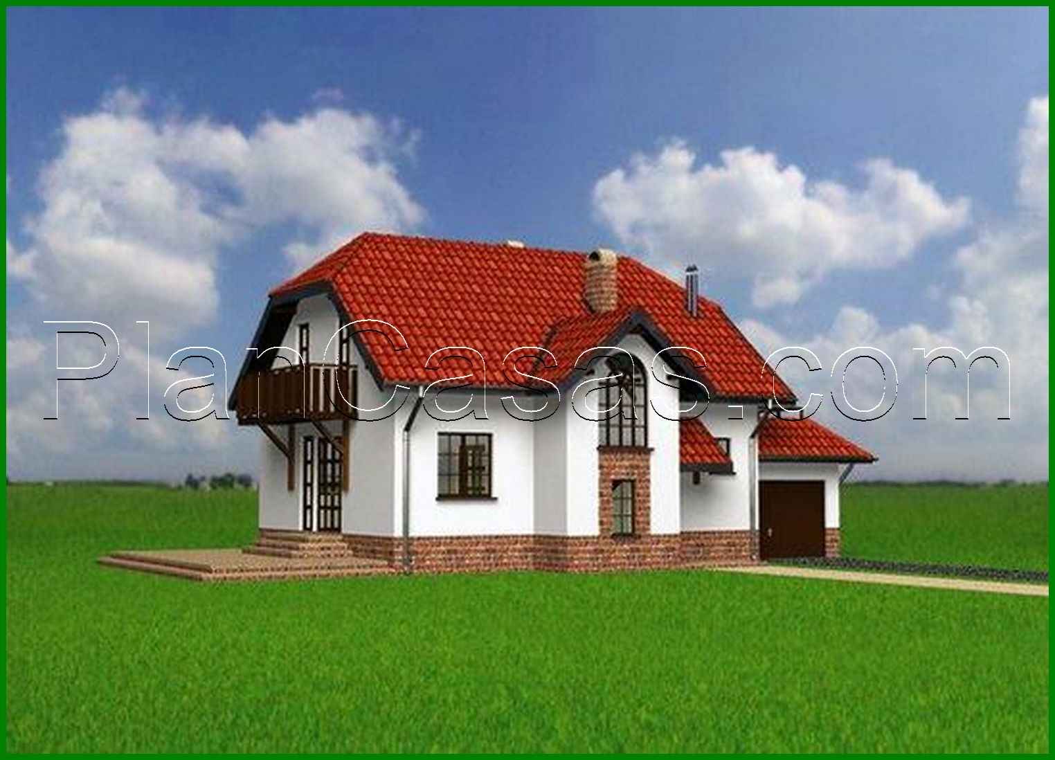 975. A project of an interesting attic house with an attached garage