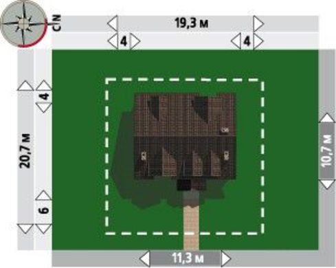 978. Small cottage with a compact porch and three rooms