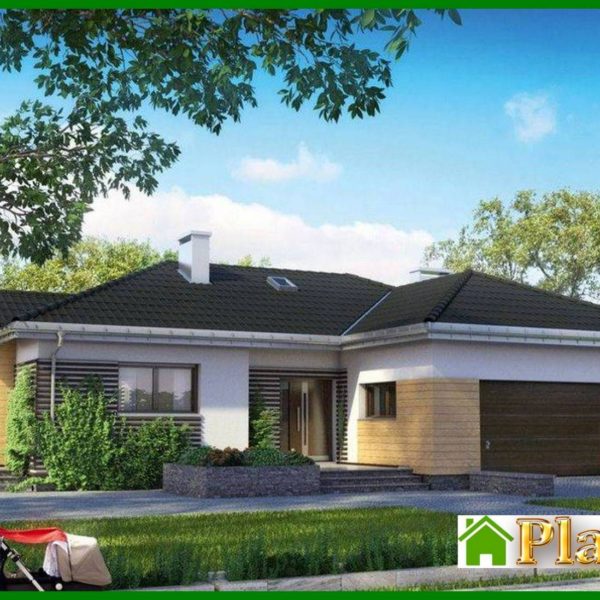 982. Beautiful one-story house with a garage for two cars