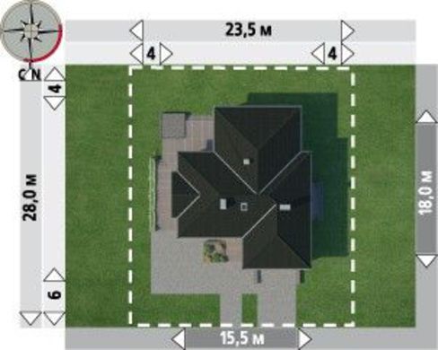 982. Beautiful one-story house with a garage for two cars