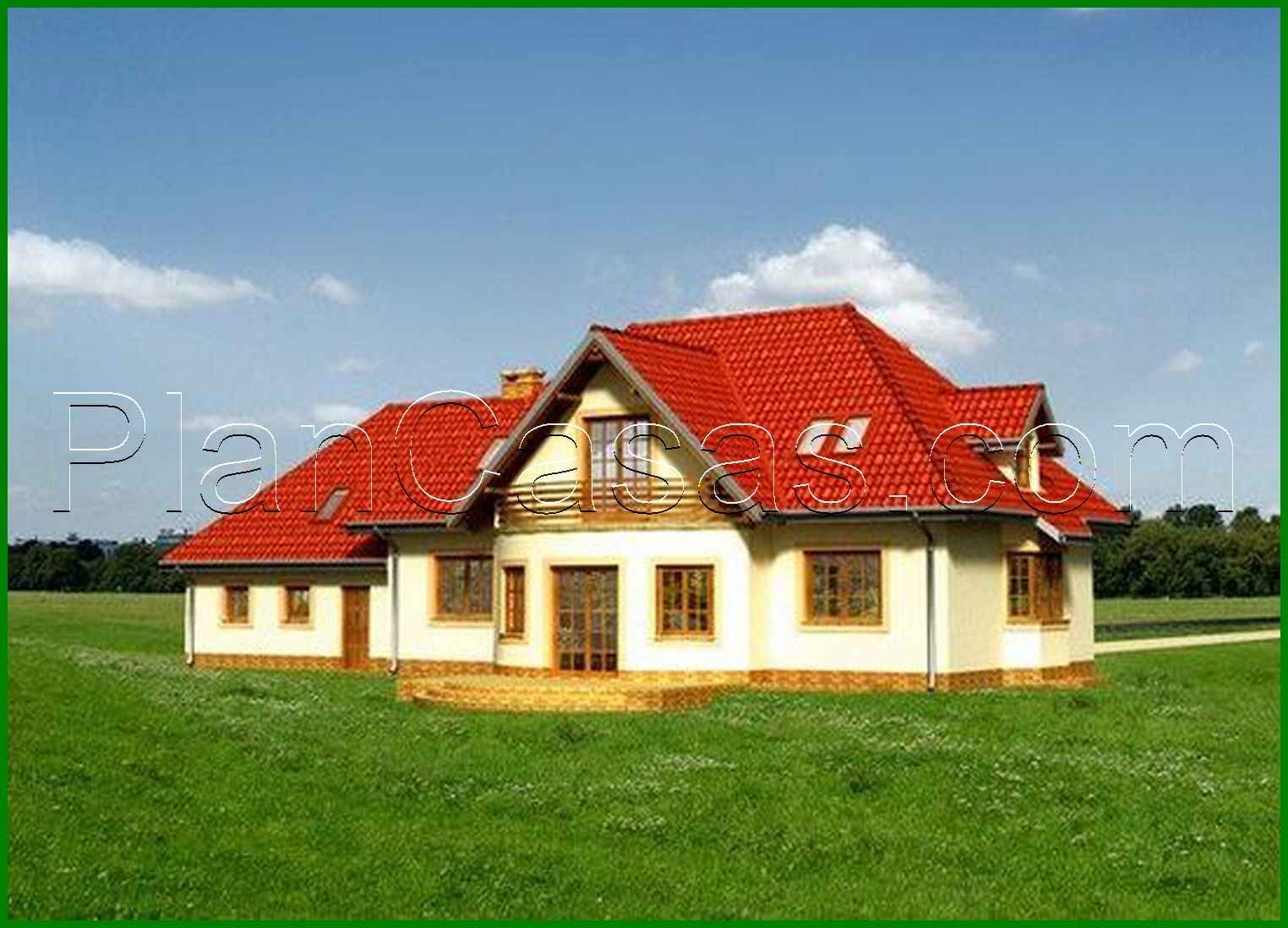 984. The project of a huge country cottage with a garage for two cars