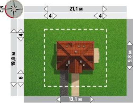 986. Project of an individual mansion with wooden details