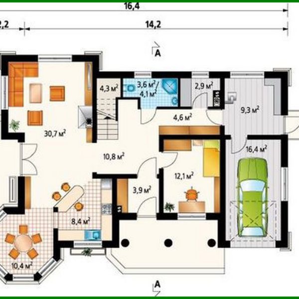 995. The project of a country cottage with a small terrace