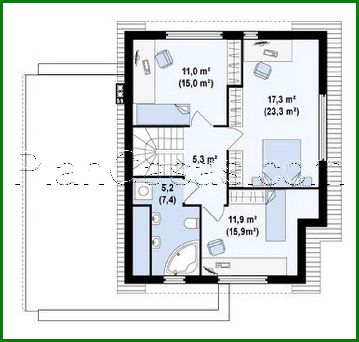 997. The project of the original cottage with an attic